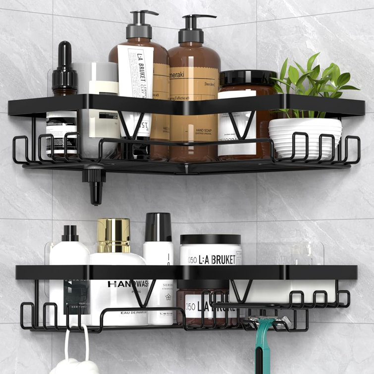 Rebrilliant Corner Shower Caddy Shelf Adhesive Shower Rack